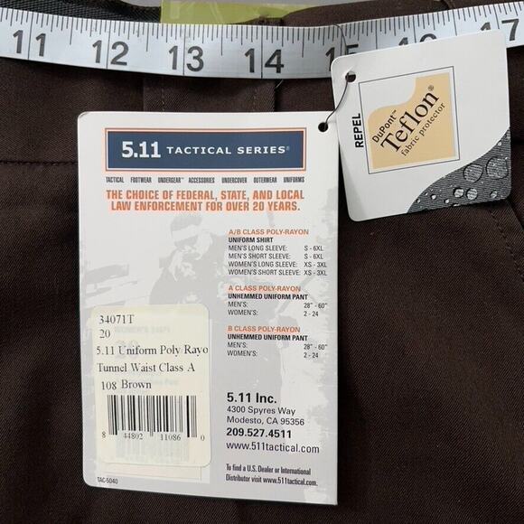 NWT 5.11 Tactical Series Pants Women SZ 20 Brown Uniform Class A 34071T - Picture 10 of 15